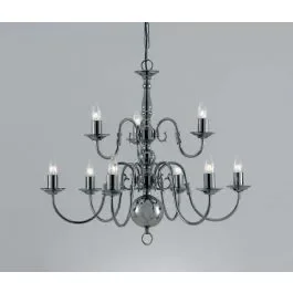 Impex Lighting BF00350/6+3/GM Flemish 9 Light Gun Metal Pendant Ceiling Light