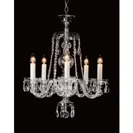 Impex Lighting CB125246/05 Kladno 5 Light Chrome Crystal Celiling Pendant Light