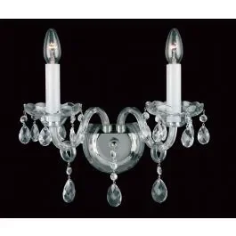 Impex Lighting CB46028/02/WB/N Dolni 2 Light Nickel Crystal Wall Light