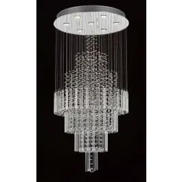 Impex Lighting CF110281/07/CH Barcelona 7 Light Chrome Crystal Ceiling Pendant Light