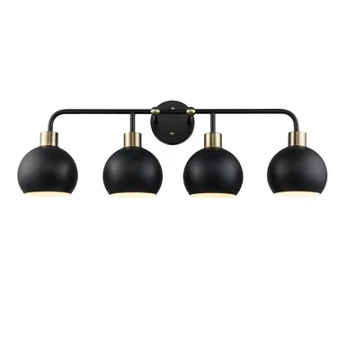 Indigo Four Light Vanity (22534 BKAG-BK)
