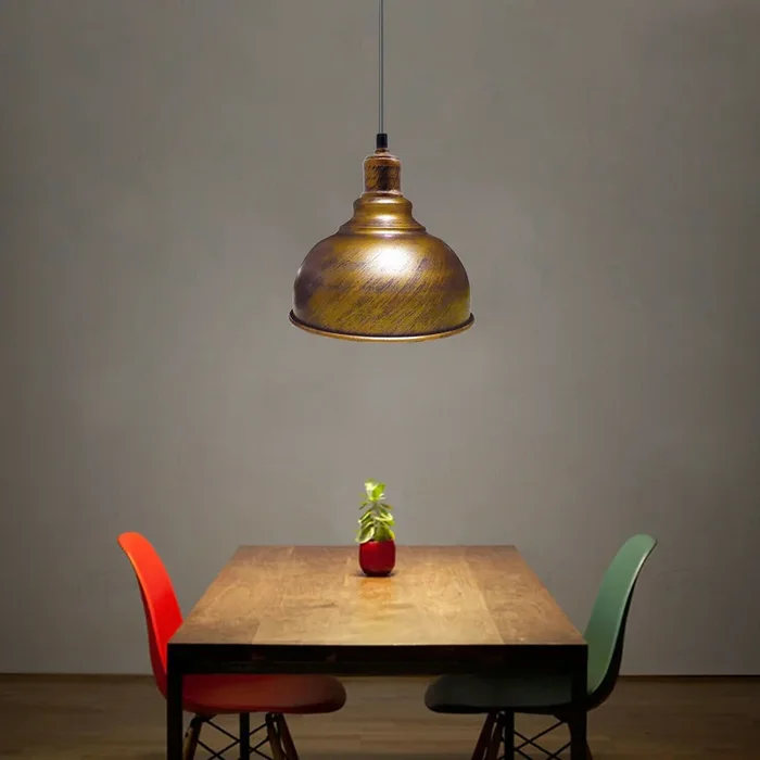 Industrial Brushed Copper Dome Pendant Hanging Lamp~1854