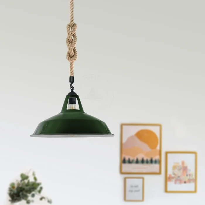 Industrial Metal 2m Hemp Rope Hanging Ceiling Pendant Light~5343