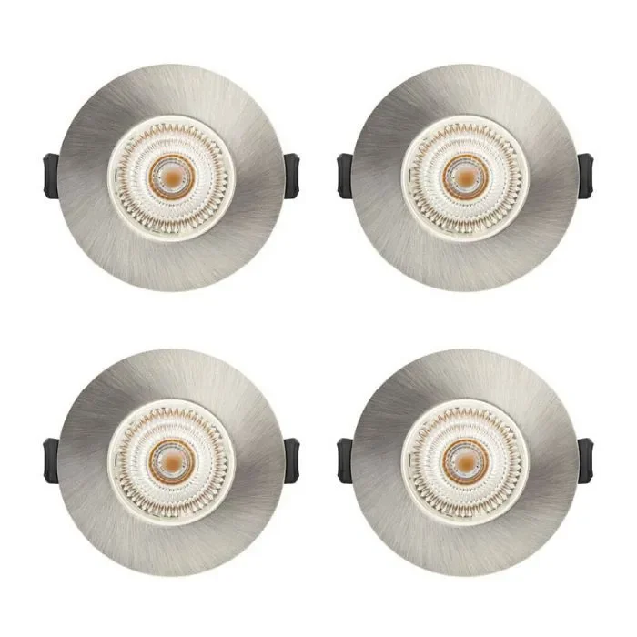 Integral EvoFire Fire Rated Low Profile Fixed Downlight – Satin Nickel – Pack of 4