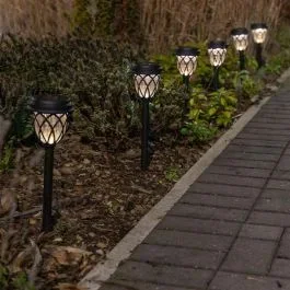 IP44 Set of 6 LED Diamond Solar Stake Lights