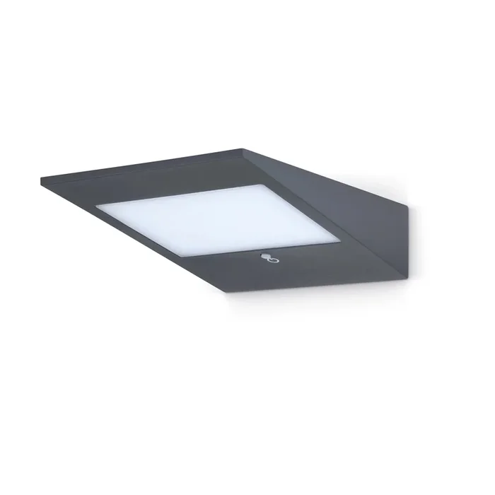 JCC Lighting Part Number JC17069 Square solar wall light 2W IP54 3000K Anthracite