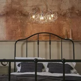 Jerome 5 Light Chrome Wire Basket Ceiling Pendant Light
