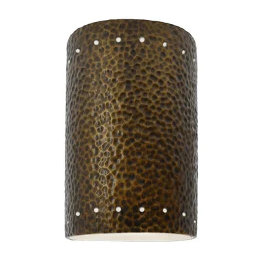Justice Designs Ambiance Lantern in Hammered Brass – CER-0995-HMBR