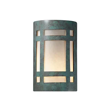 Justice Designs Ambiance Wall Sconce in Verde Patina – CER-5480W-PATV