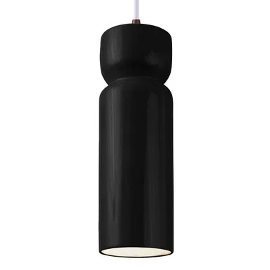 Justice Designs Radiance LED Pendant in Gloss Black – CER-6510-BLK-DBRZ-WTCD-LED1-700