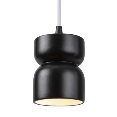 Justice Designs Radiance One Light Pendant in Carbon – Matte Black – CER-6500-CRB-MBLK-WTCD