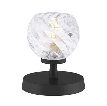 Kandinsky Touch Table Lamp Matt Black Twisted Open Glass KANTLBLC/GALG05