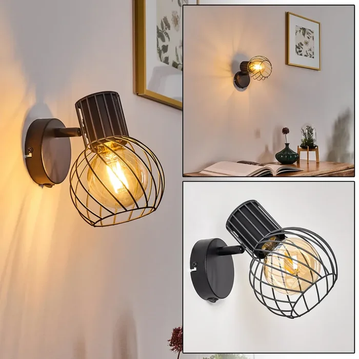 KENIA Wall Light grey, black, 1-light source