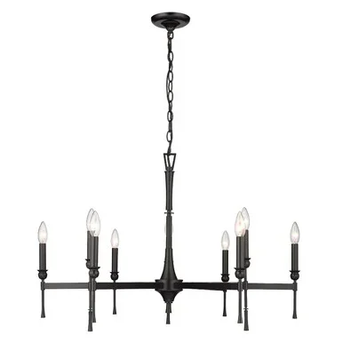 Landon Nine Light Chandelier (3509-9 BLK)