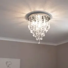 Lara Droplet Flush Ceiling Light in Chrome