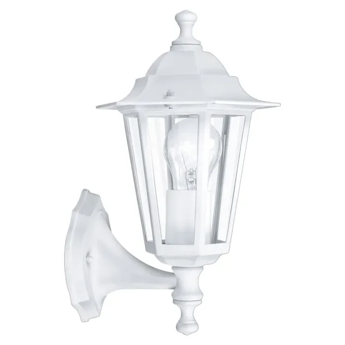 Laterna 5, 1 Light E27 IP44 Outdoor Cast Aluminium Up Wall Light With Clear Glass