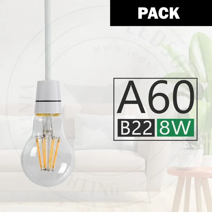 LED Bayonet A60 8W Vintage B22 Dimmable Bulb Cool White Light Bulb~4096