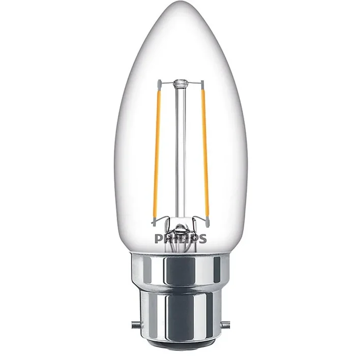 LED Candle 2W 250lm B22d Clear 2700K Philips Classic
