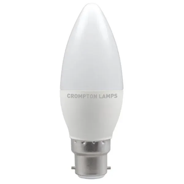 LED Candle 5.5W BC Opal 2700K Crompton Thermal Plastic Dimmable