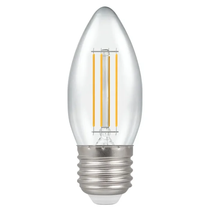 LED Filament Candle Clear 5W 240V 2700K ES Dimmable Crompton
