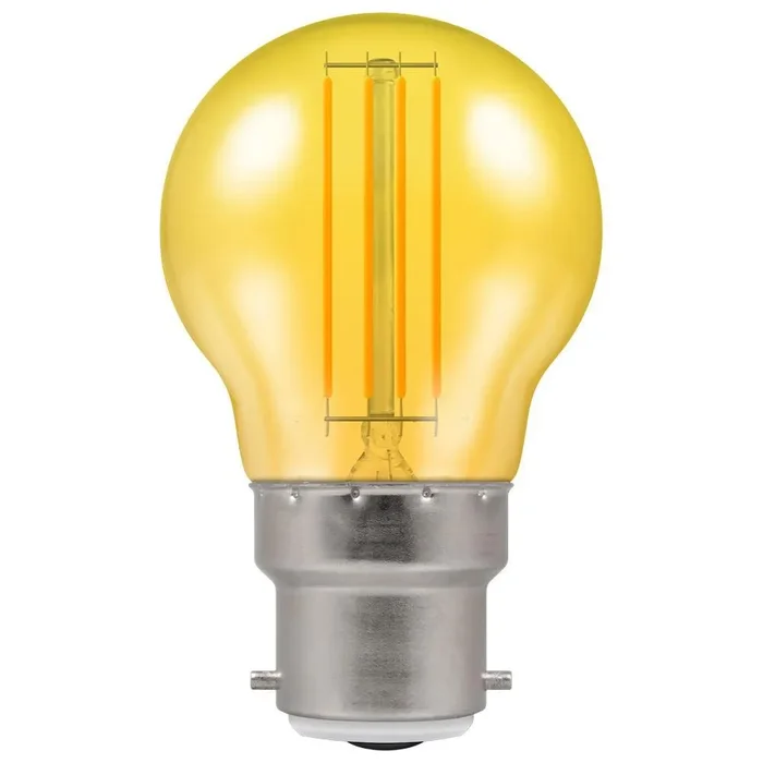 LED Golfball B22d 4.5W Yellow Harlequin Crompton