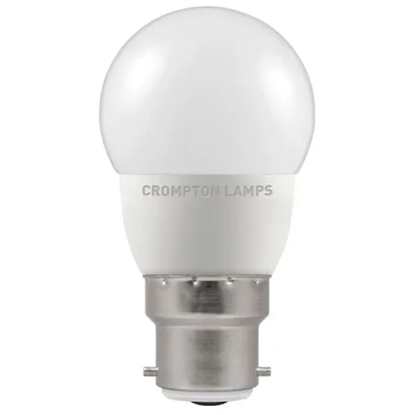 LED Plastic Miniglobe RND45 5W BC 6500K Frosted Crompton Dimmable