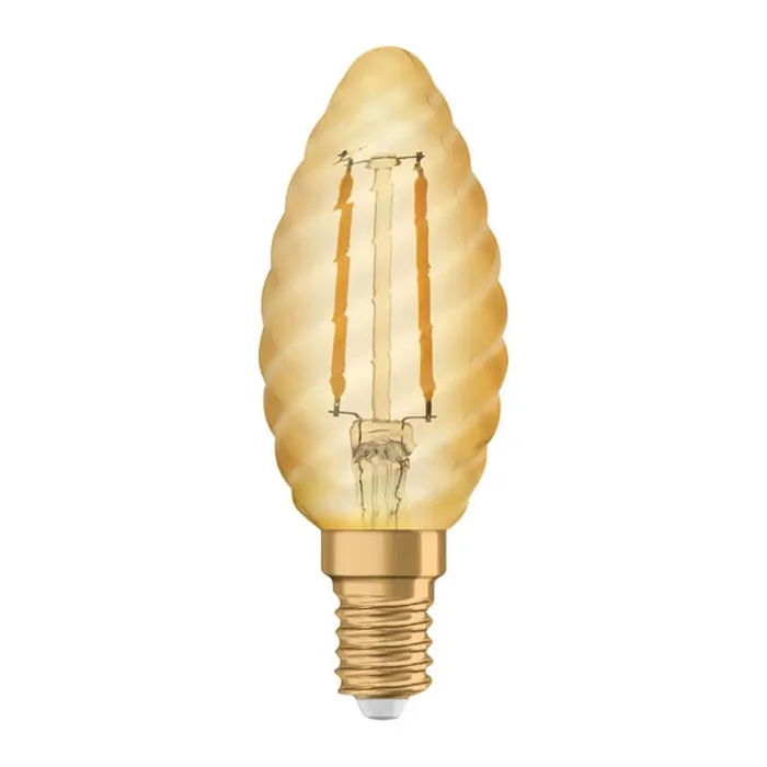 LED Twisted Candle SES Cap 1.5W 120lm Extra Warm White Gold Osram