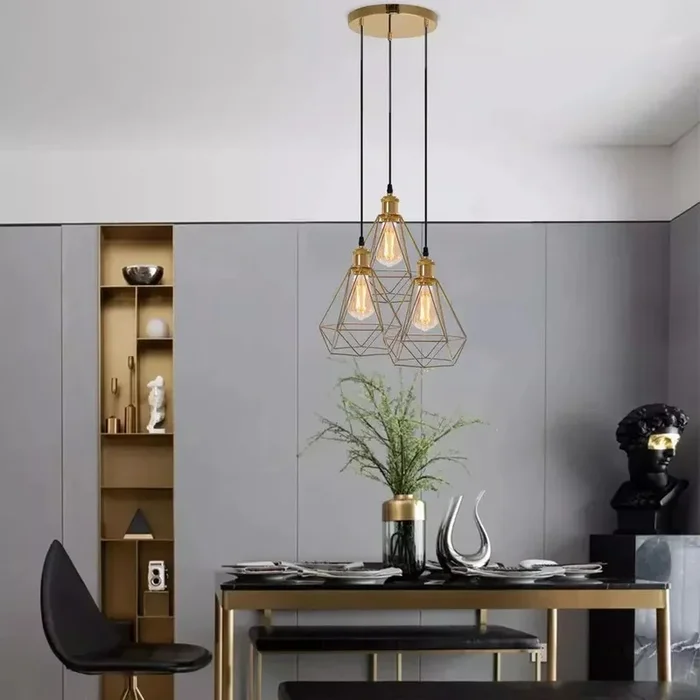 LEDSone Industrial Ceiling Pendant Light Metal Cage E27 LED Hanging Retro Lamp~5764