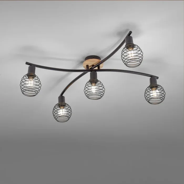 Leuchten-Direkt EUGEN Ceiling Light Ecru, black, 5-light sources