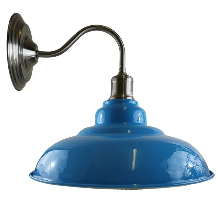 Light blue colour Modern Industrial Indoor Wall Light Fitting Painted Metal Lounge Lamp~1662