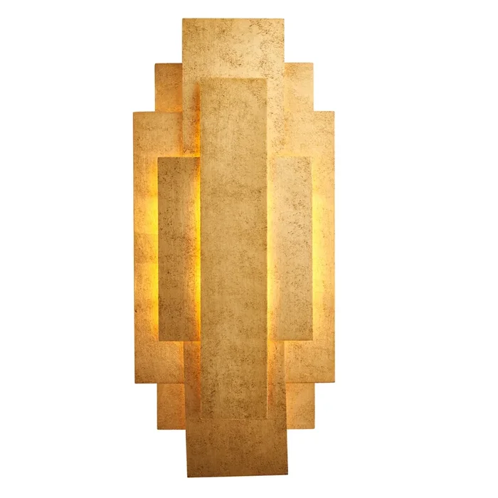 Lightologist Art Deco Antique gold leaf Metal Wall Light