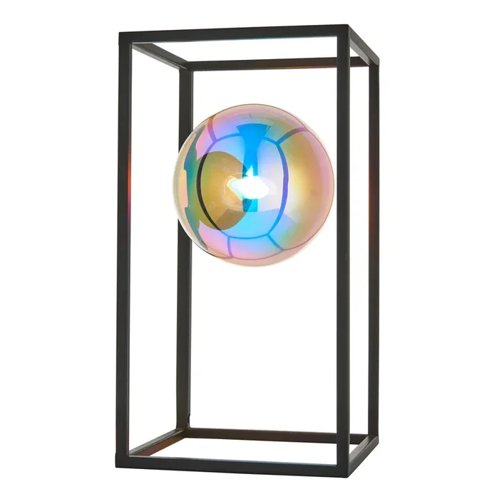 Lightologist Matt black & iridescent glass Complete Table Light