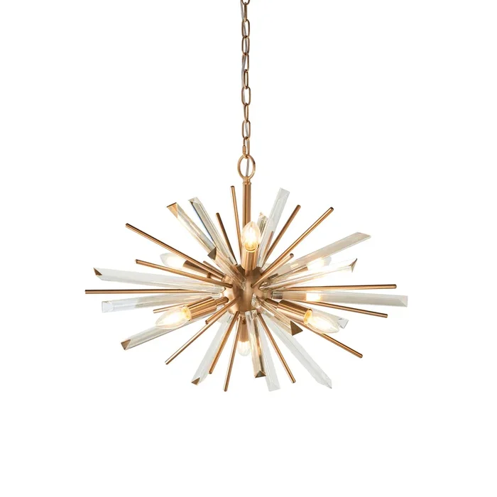 Lightologist Medium Antique brass plate with champagne glass Multi arm lamp Pendant Light