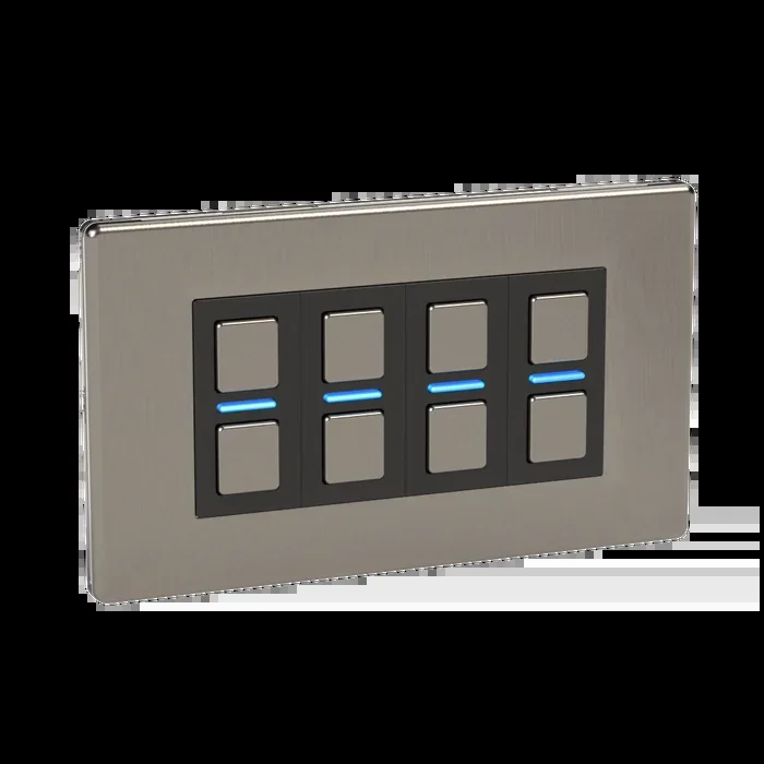 Lightwave Smart Dimmer 4 Gang Stainless Steel LP24