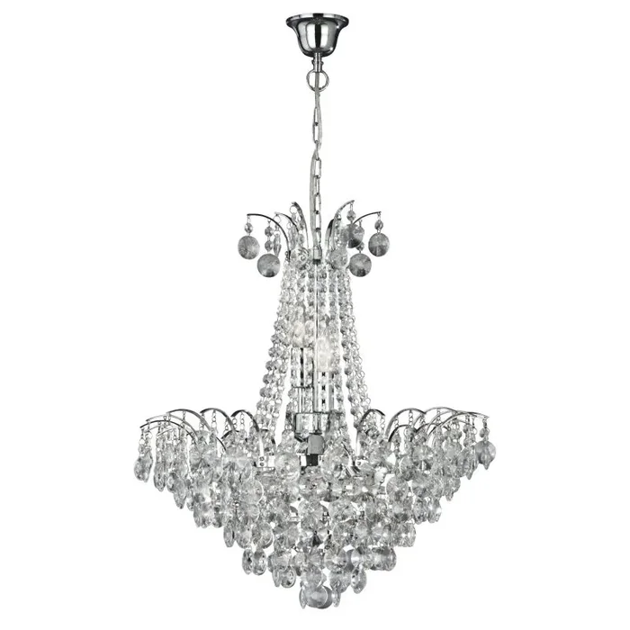 Limoges 6 Light Chrome Chandelier-Sunflower Crystal