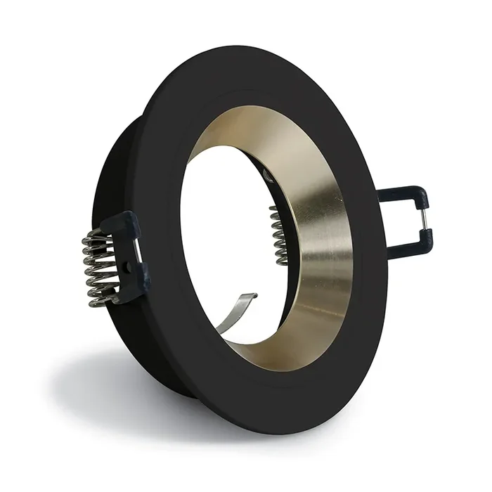 Loch Recessed Fixed Downlight – Black with Gold Reflector