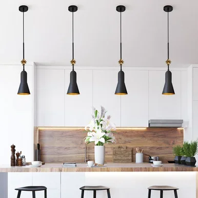 Lucas + McKearn Etoile One Light Pendant in Matte Black – PD00118B-1