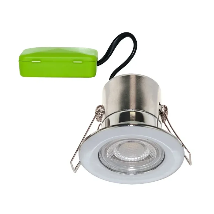 Luceco F-Eco 5W Cool White Dimmable LED Fire Rated Fixed Downlight – Polished Chrome