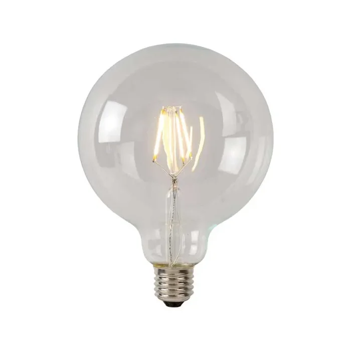 Lucide G95 7W Warm White Dimmable LED Decorative Filament Globe Bulb – Screw Cap