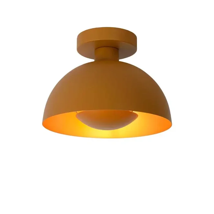 Lucide Siemon Semi-Flush Ceiling Light – Ocher Yellow
