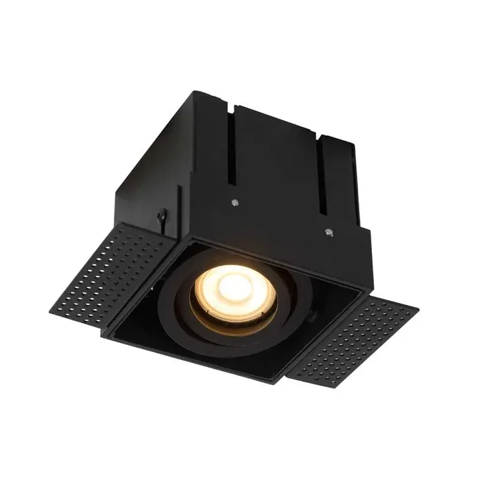 Lucide Trimless Plaster-In Square Adjustable Downlight – Black