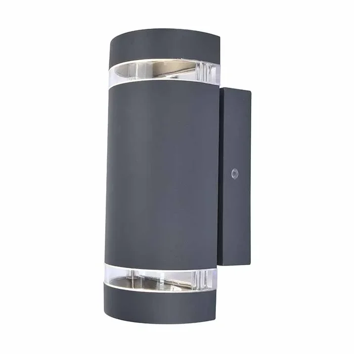 Lutec Focus Outdoor Up & Down Wall Light with Dusk to Dawn Sensor – Dark Grey