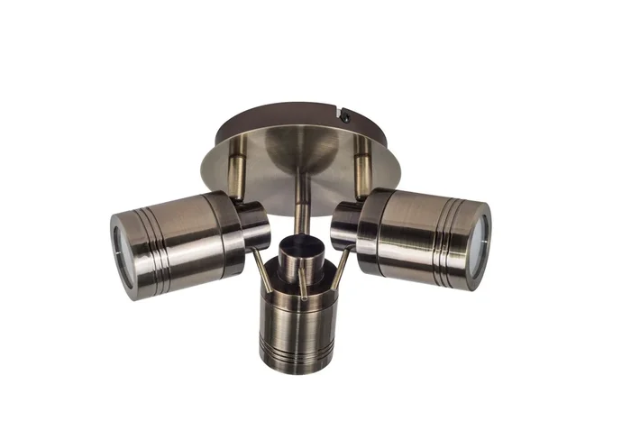 Magnalux Luxo 3 Light Spotlight Antique Brass Part Number – LUX03AB