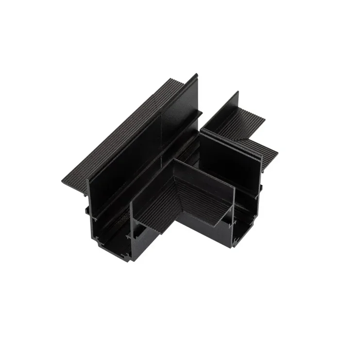Magnetic Track 20mm Recessed T Horizontal Connector – Black