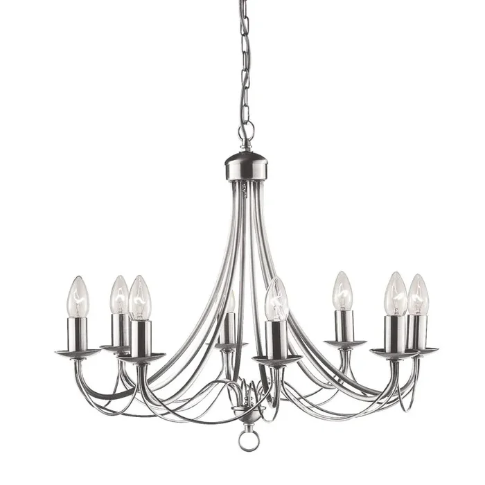 Maypole 8 Light Satin Silver Ceiling