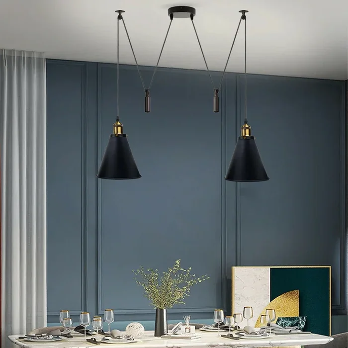 Metal Cone Adjustable Height Pendant Lamp~1125