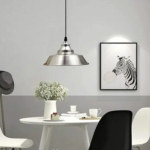 Metal Pendant Ceiling Light Over Kitchen Island ~5897