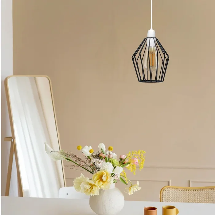 Metal Wire Cage Ceiling Lamp Geometric Pendant Light Shade ~4471