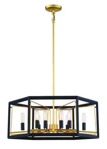 Metropolitan Sable Point 12 Light Pendant in Sand Coal With Honey Gold Acce – N7859-707