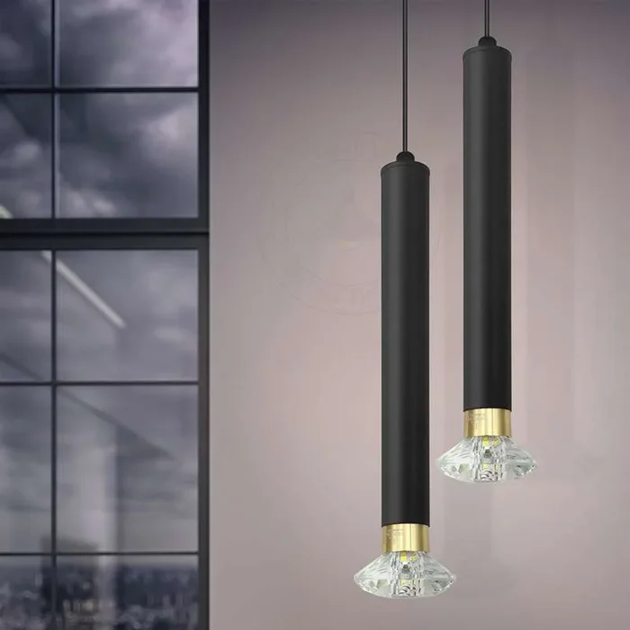 Modern Cylinder Black Long Tube Pendant Lights ~4602